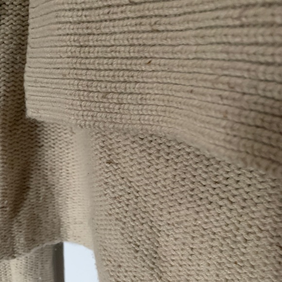 French Connection shawl collar oatmeal wrap sweater - Picture 3 of 4